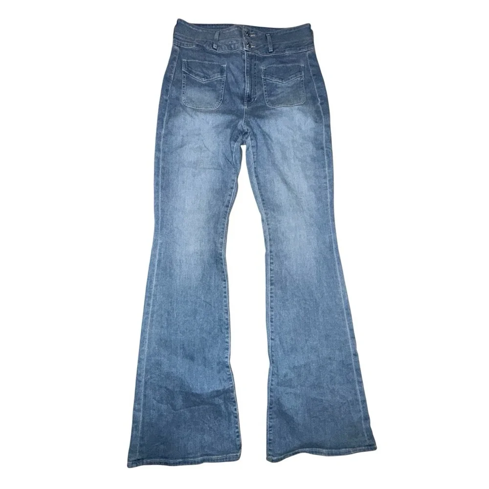 VERONICA BEARD Beverly Sz 30 High Rise Skinny Flare Jeans Silver Surfer Boho‎